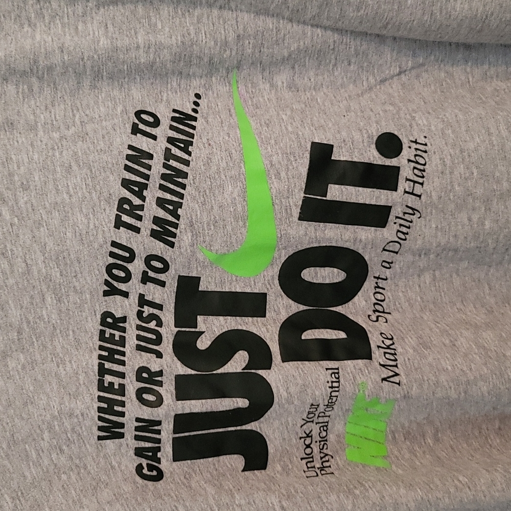 Nike gray shirt.